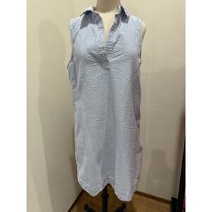 Vineyard Vines Harbor Pinstripe Women's 10 Beach Sun Dress Blue White sleeveless